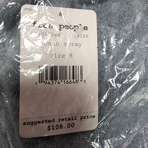 Free People Denim Alex Mini Dress Size 8  NWT - Picture 5 of 5